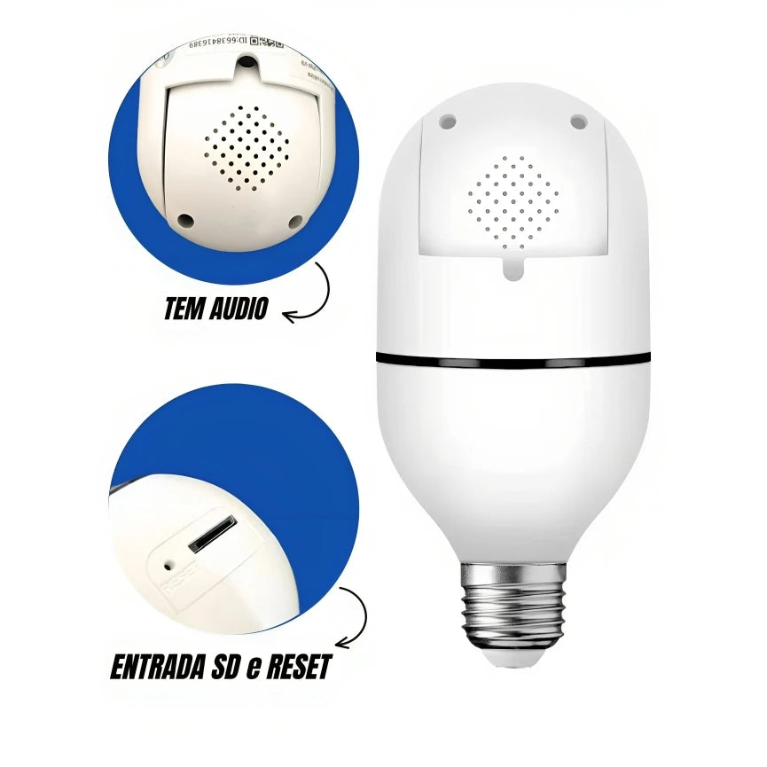 Câmera IP Lâmpada Smart Wi-Fi Full HD