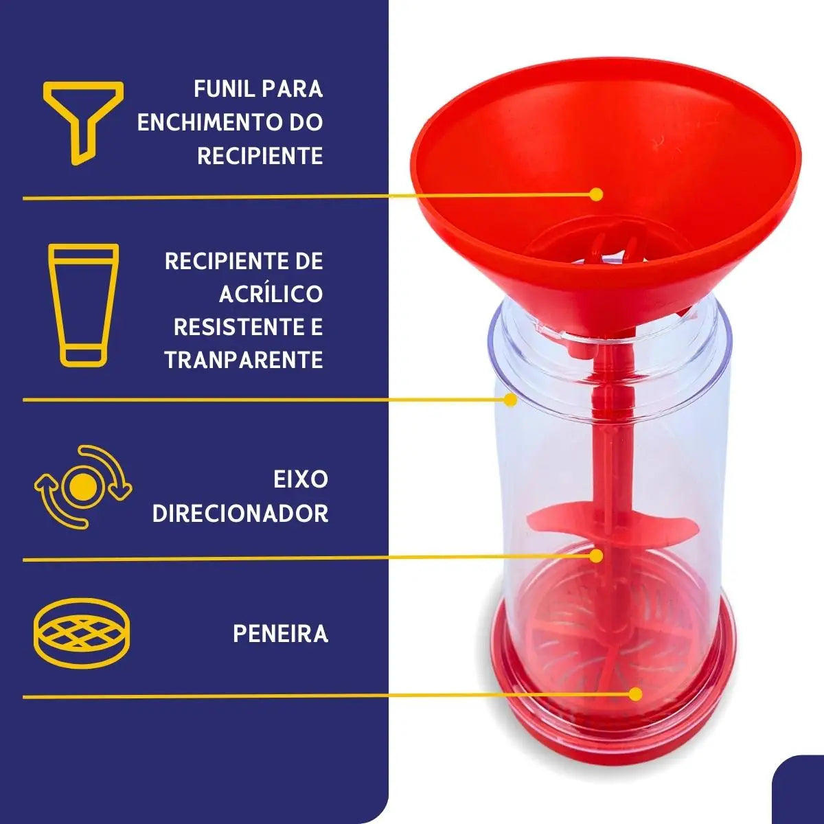 Polvilhador de Tapioca com Armazenamento