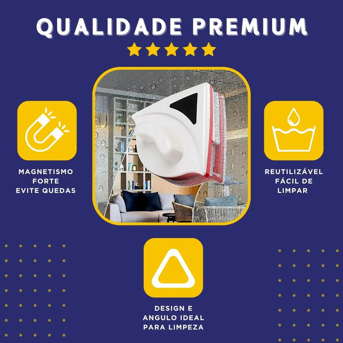 Limpador Magnético para Vidros Dupla Face