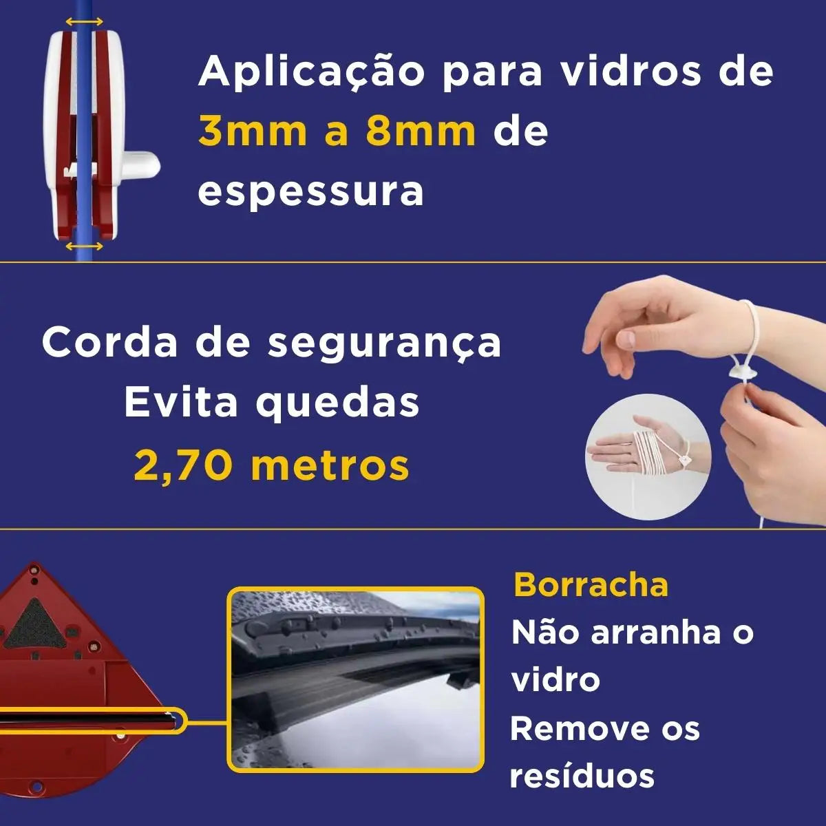 Limpador Magnético para Vidros Dupla Face