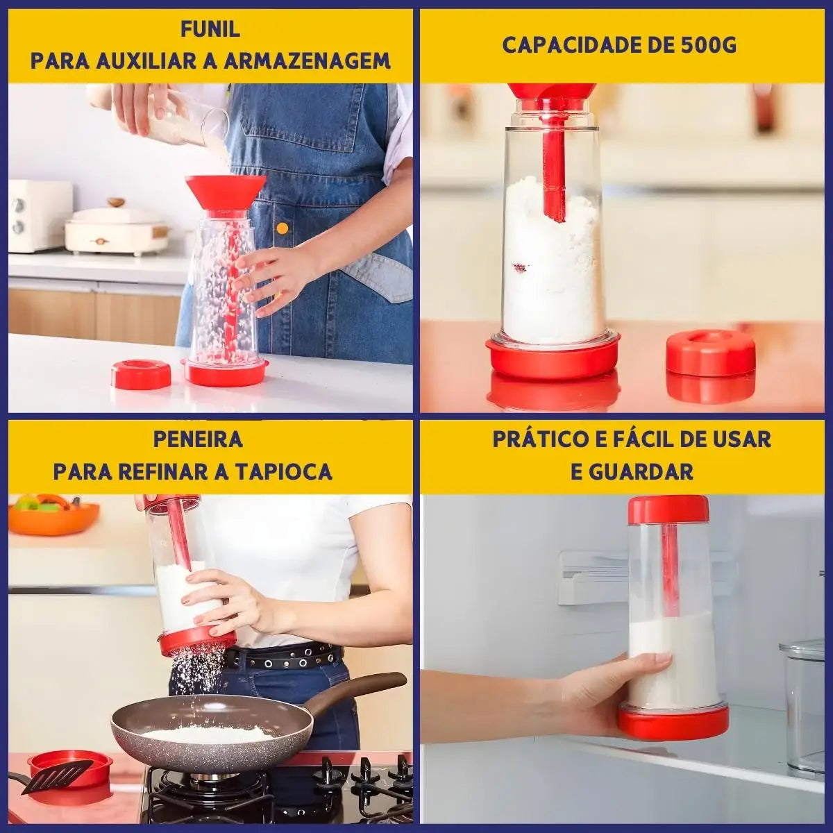 Polvilhador de Tapioca com Armazenamento