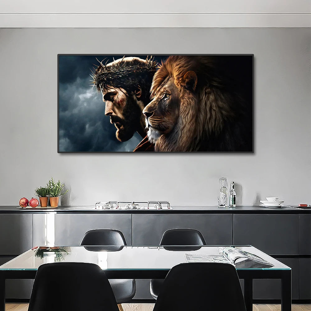 Jesus Cristo e o Leão – Quadro Decorativo