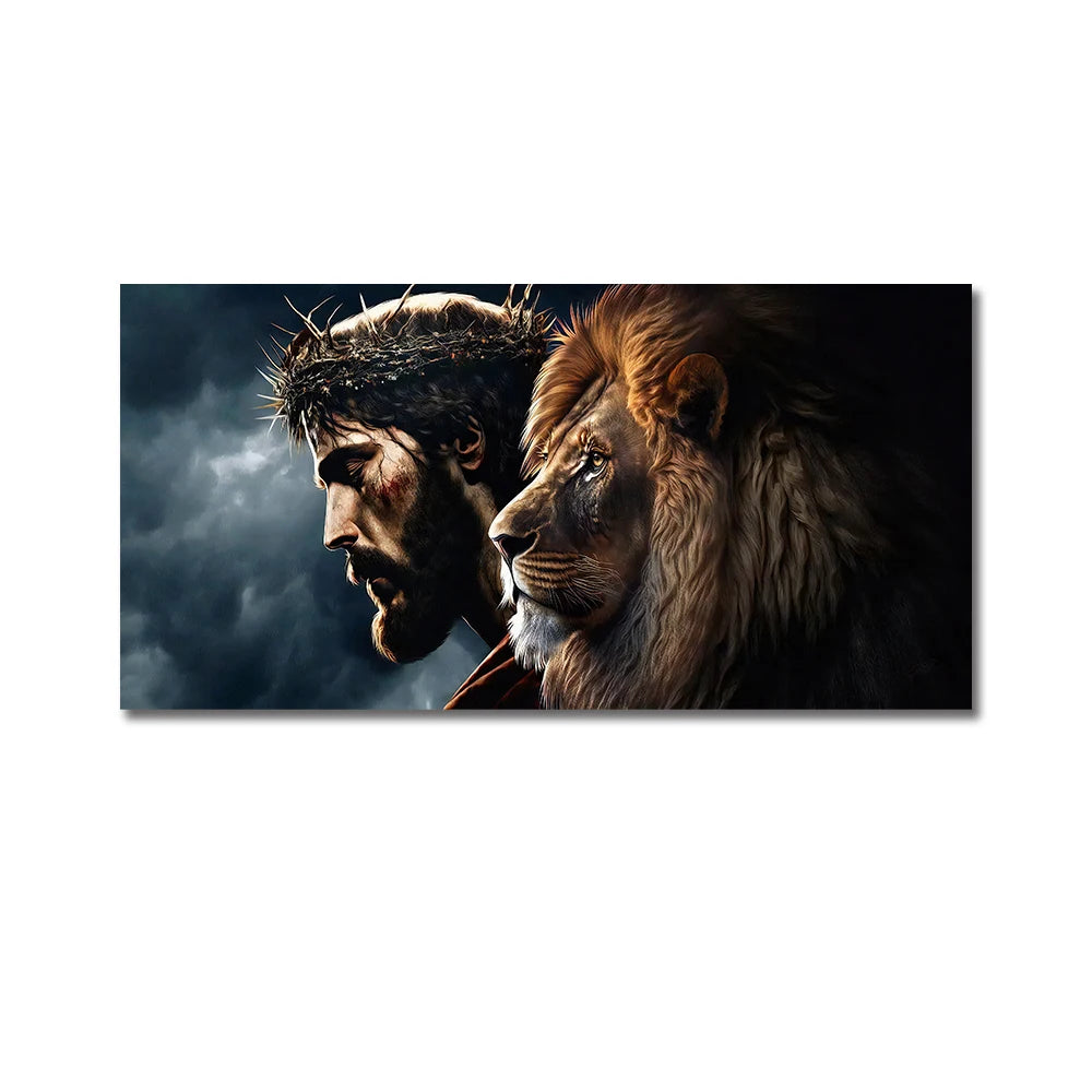 Jesus Cristo e o Leão – Quadro Decorativo