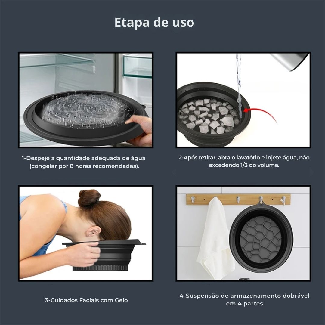 IceFocus™ - Bacia de Gelo Dobrável para Rosto