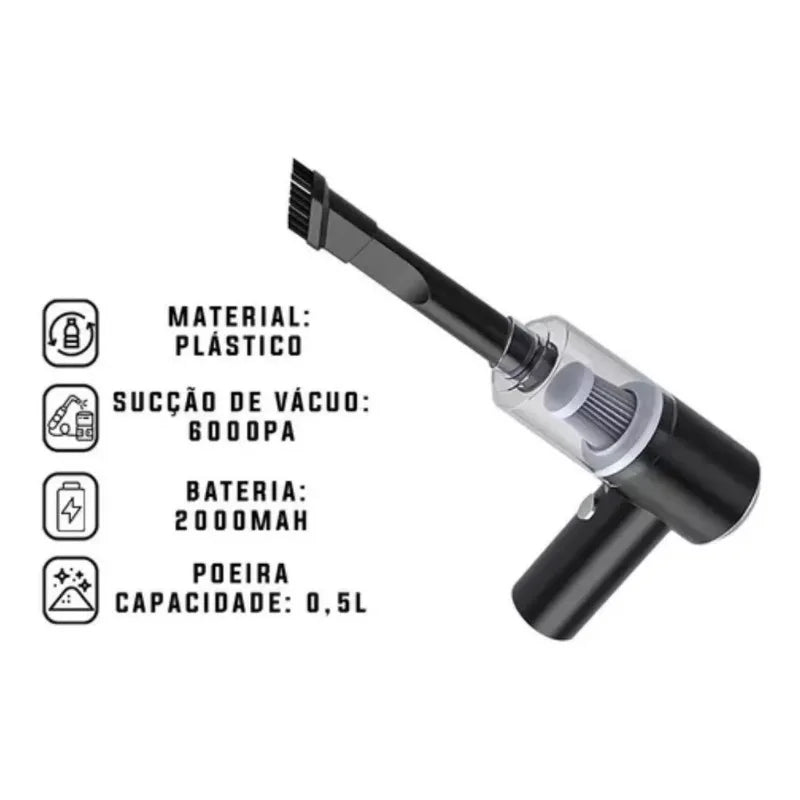 Aspirador de Pó Automotivo Sem Fio 6000PA