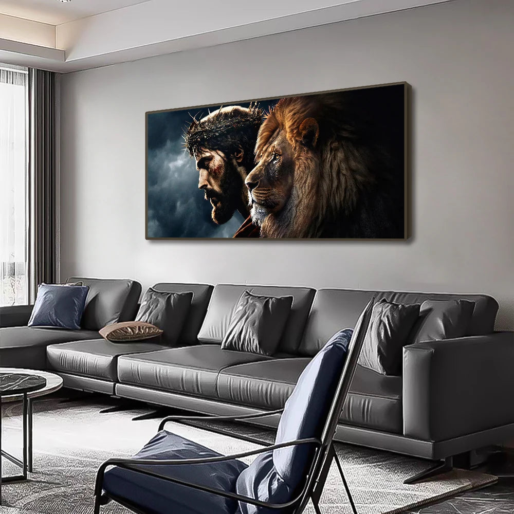 Jesus Cristo e o Leão – Quadro Decorativo
