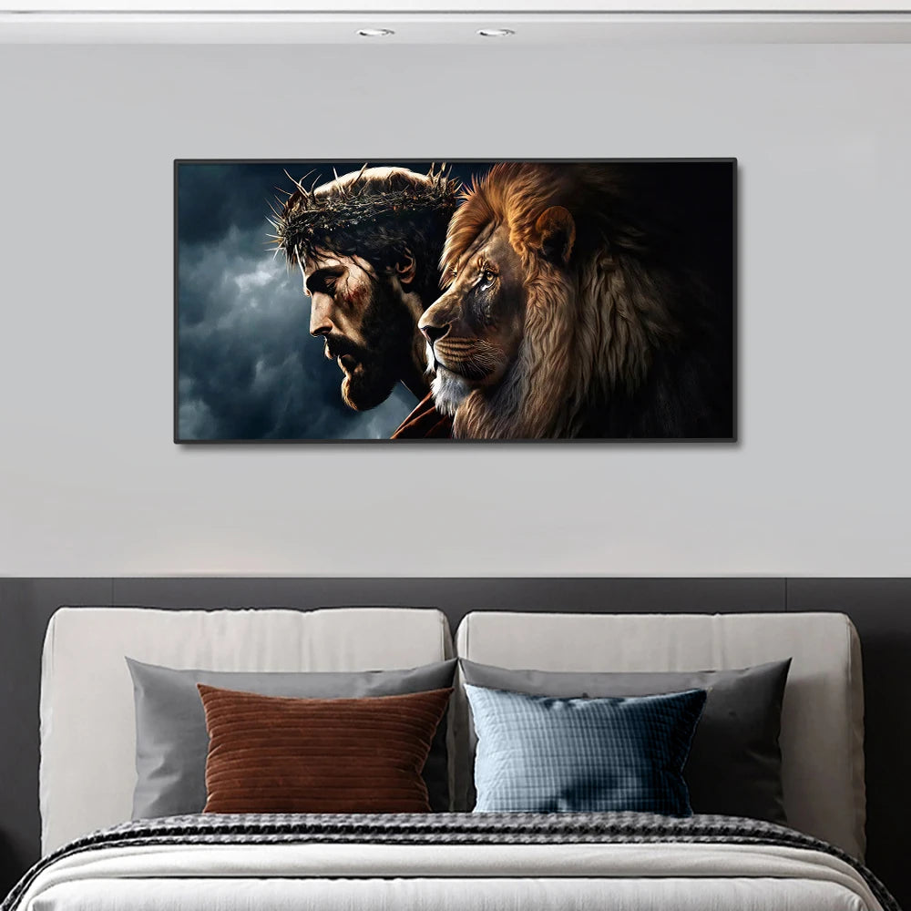 Jesus Cristo e o Leão – Quadro Decorativo