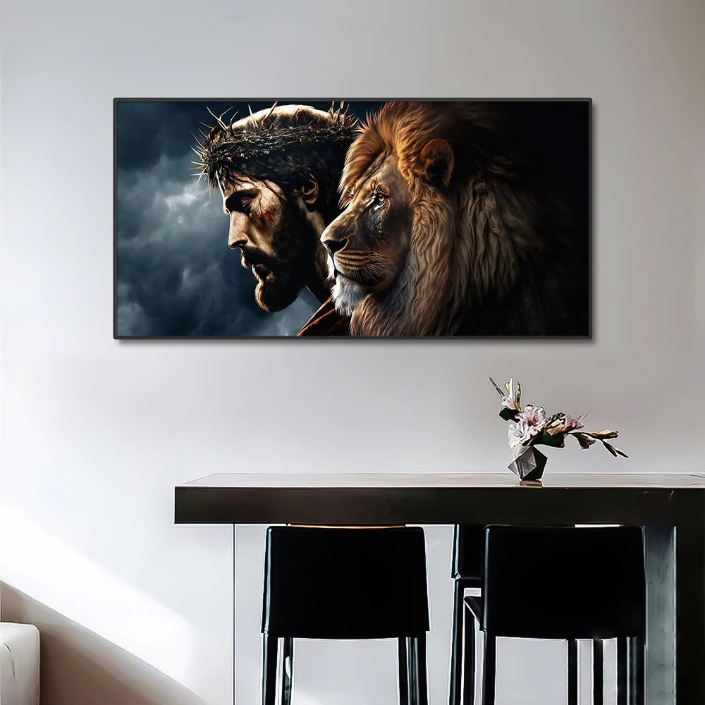 Jesus Cristo e o Leão – Quadro Decorativo