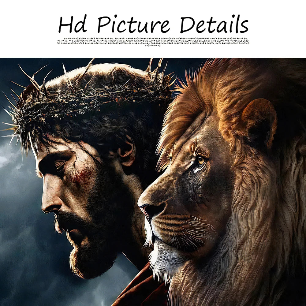 Jesus Cristo e o Leão – Quadro Decorativo