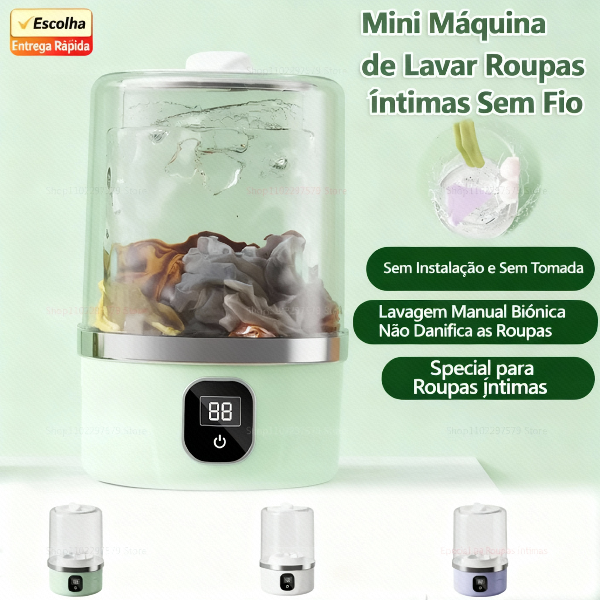 Mini Máquina de Lavar Portátil