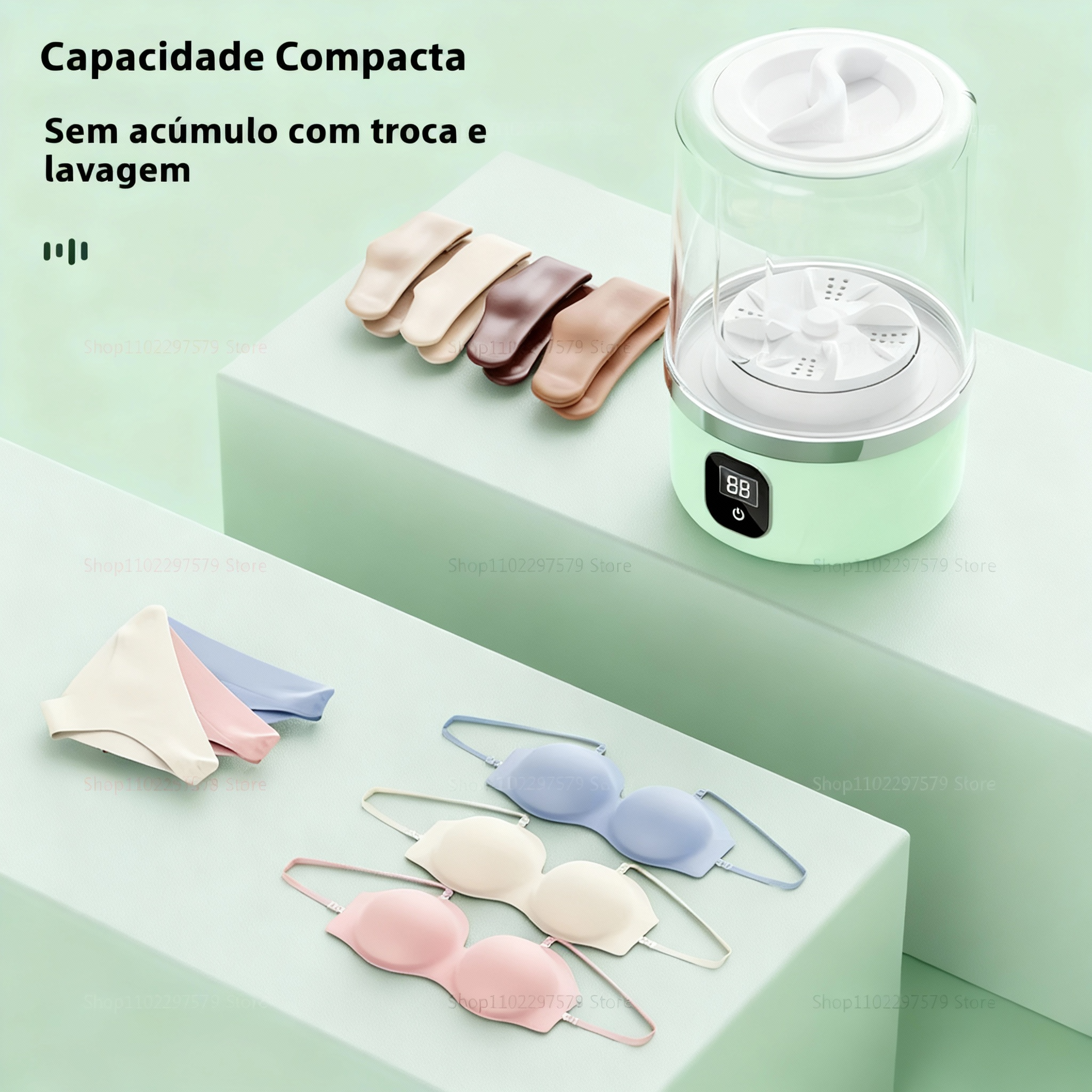 Mini Máquina de Lavar Portátil