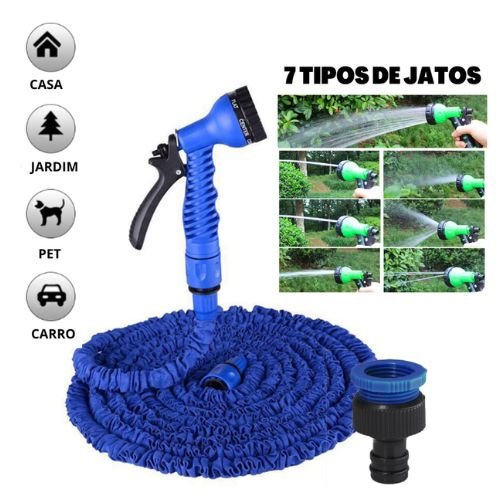 Mangueira Mágica Expandível com Esguicho 7 Funções para Jardim e Casa